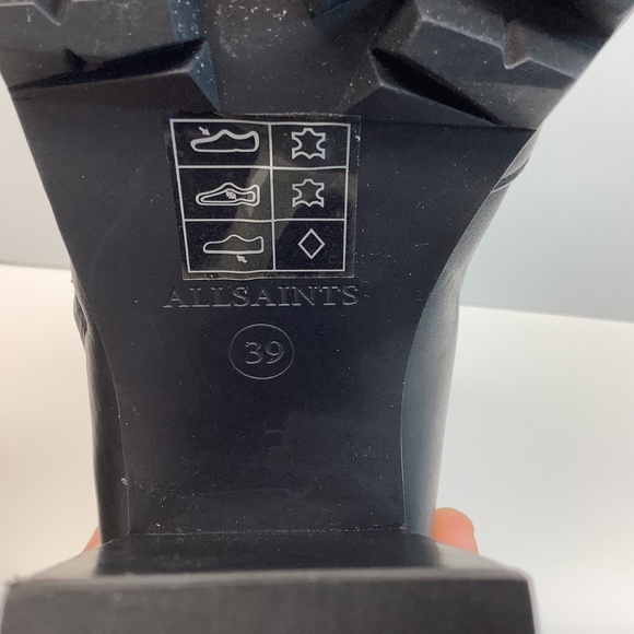 ALLSAINTS Ana Block Heel Leather Zipper Ankle Bootie, NWOT Size EU 39/US 8 - Picture 10 of 12